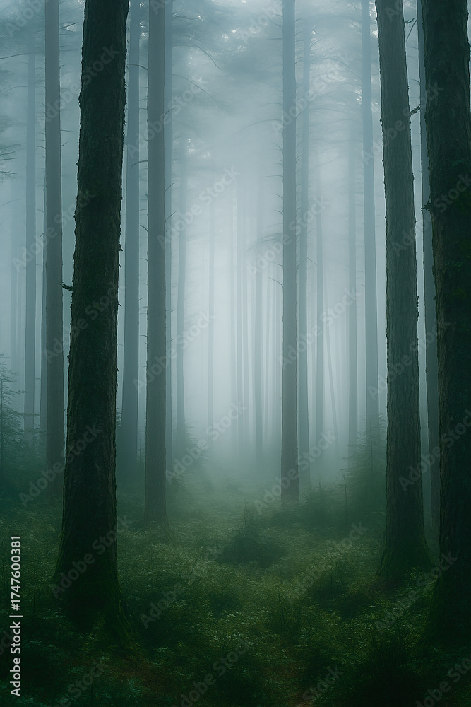 Fototapeta premium misty morning in the forest