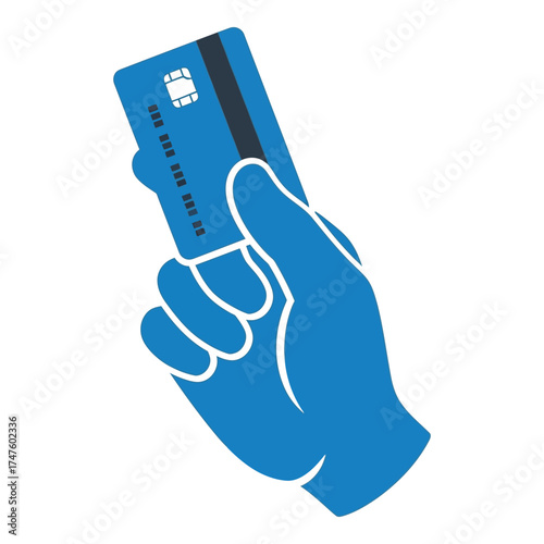 Vector art of hand holding a credit card for payment concept