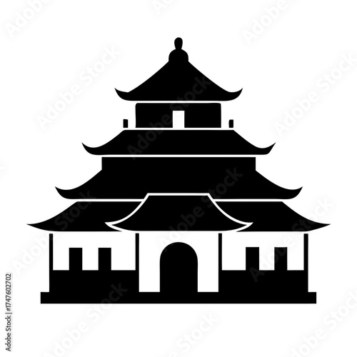 chinese temple silhouette