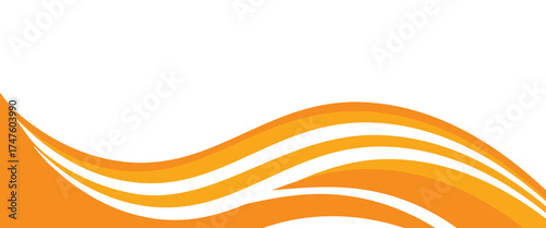 Vector orange line background curve element with white space for text and message design, overlapping layers, vector
