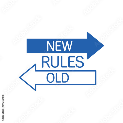 Replacing old rules with new ones. Changes.Vector linear icon illustration isolated on white background.
