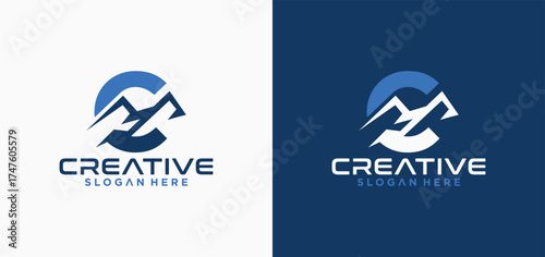 A collection of mountain logos for adventure equipment providers, camping with a simple and simple style design.