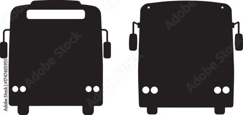 Front and back view of a bus silhouette