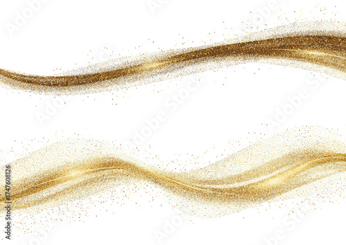 Glittering gold waves over black