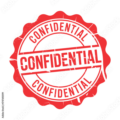 Red circular stamp marking document as confidential