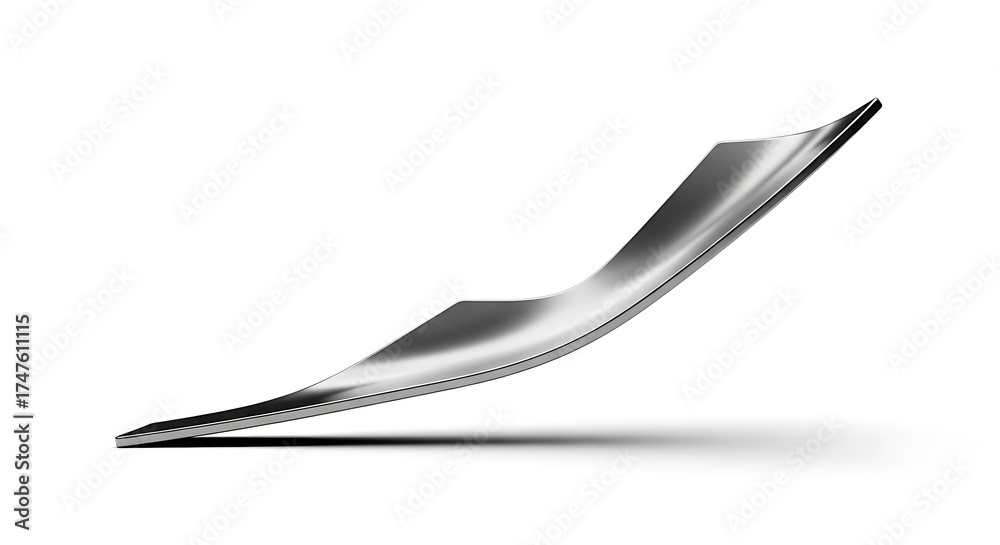 Obraz premium Sleek metal curve, modern abstract design element
