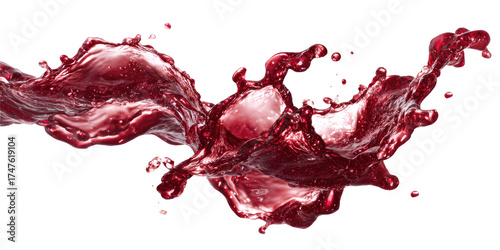Dynamic crimson liquid splash