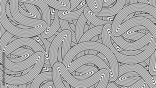 abstract black and white line pattern background with curved waves for banner and card design