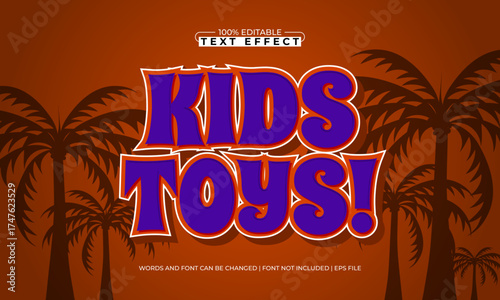 kids toys editable text effect