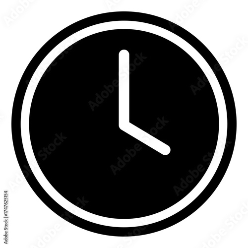 Flat clock vector icon Isolated on white background for graphic design, logo, web site, social media, mobile app, illustration