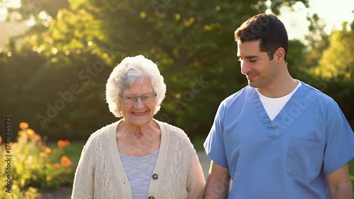 Family walking together in neighborhood park