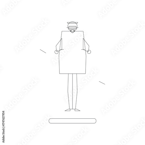 Surgeon with Mask Unique Vector – Medical Professional and Operating Room Safety Illustration
