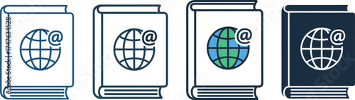 Set of Four Test Tube on Laptop Screen Icons, Vector Graphics for Online Medical Testing, Remote Lab Analysis, Telemedicine, Digital Health Care, and Scientific Data.