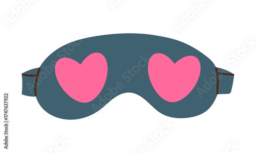Sleep mask for eyes. Night accessory to sleep, travel and recreation. Isolated vector illustration on white background . Hand drawn flat doodle illustration .