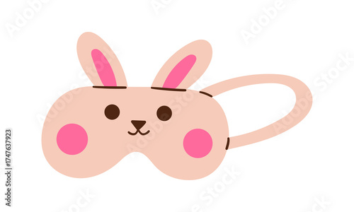 Sleep mask for eyes. Night accessory to sleep, travel and recreation. Isolated vector illustration on white background . Hand drawn flat doodle illustration .