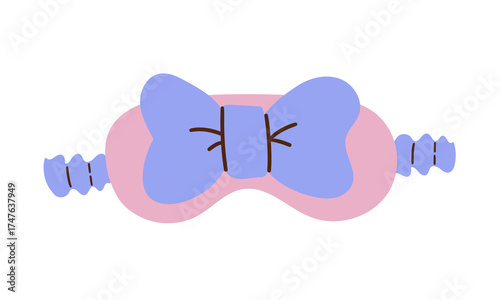 Sleep mask for eyes. Night accessory to sleep, travel and recreation. Isolated vector illustration on white background . Hand drawn flat doodle illustration .