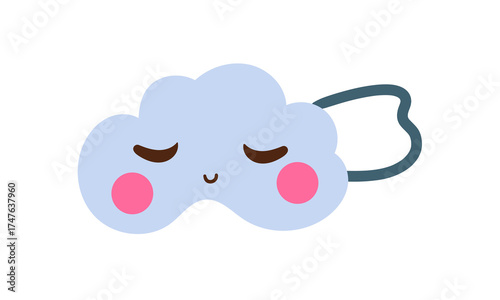 Sleep mask for eyes. Night accessory to sleep, travel and recreation. Isolated vector illustration on white background . Hand drawn flat doodle illustration .
