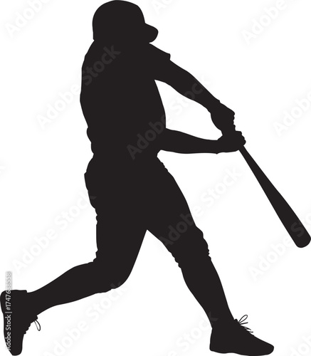Isolated black silhouette illustration depicting number three sign on white background