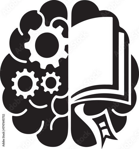 Vector illustration set of retro film reel and film strip icon with gears, skull, and flower elements