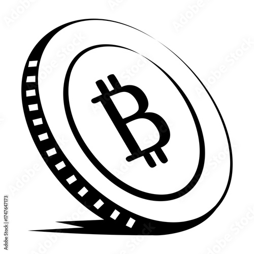 Hand drawn style icon depicting bitcoin