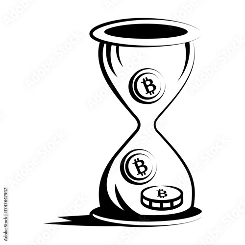 Hand drawn style icon depicting bitcoin