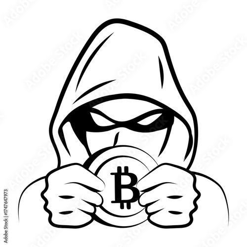 A sketchy style icon representing hacker
