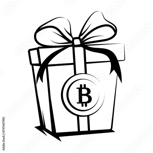 Hand drawn style icon depicting gift box

