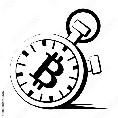 A drawing style icon showing stopwatch
