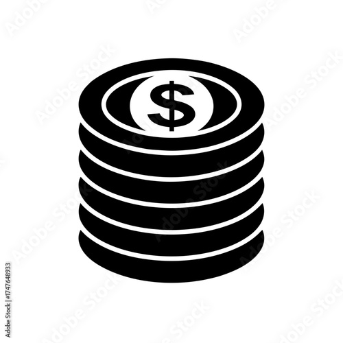 dollar coin stack icon