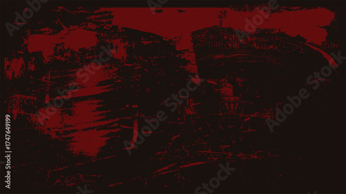 Grainy red background with spray texture, red the​ pattern​ of​ surface​ wall​ concrete, Metal texture with scratches and cracks, Monochrome texture, Image includes a effect.eps10