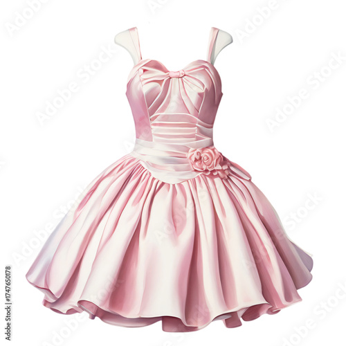 pink dress on a white background