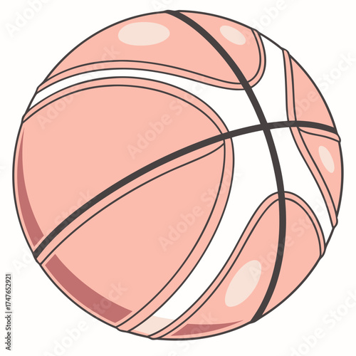 Basketball Illustration: Sporting Equipment, Isolated on a Simple Background