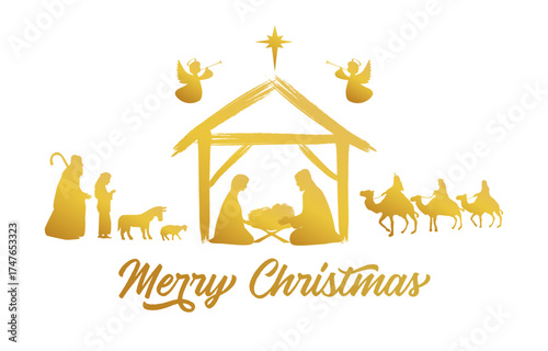 Christmas event invitation design. Religious banner. Postcard design