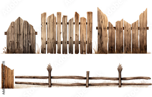 charmingly weathered wooden fence stretches, showcasing a diverse collection of wooden posts that exude a sense of rustic elegance.