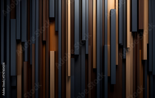 captivating display of precisely aligned wooden planks forms a seamless, textured surface, creating a visual symphony of shadows and light.