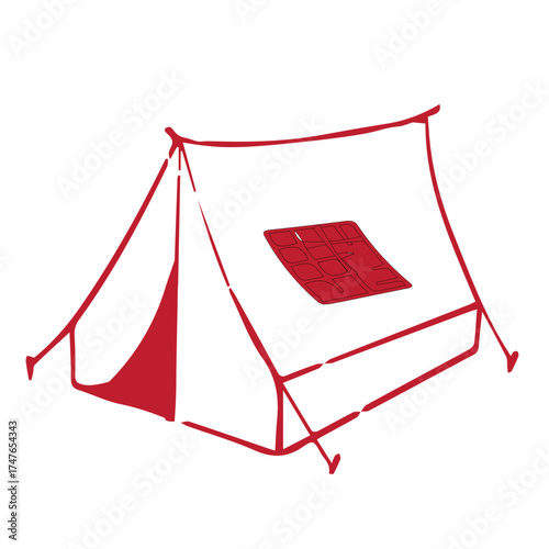 Hand-Drawn Camping Tent Icon