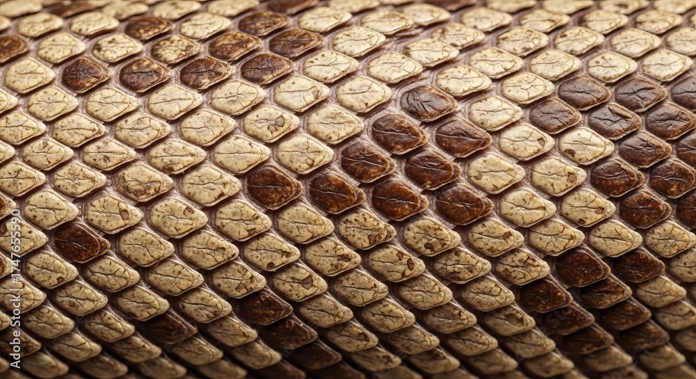 Naklejka premium Detailed Snake Skin Texture Close-Up of Reptilian Scales Pattern for Backgrounds, Designs, and Wildlife-Themed Projects