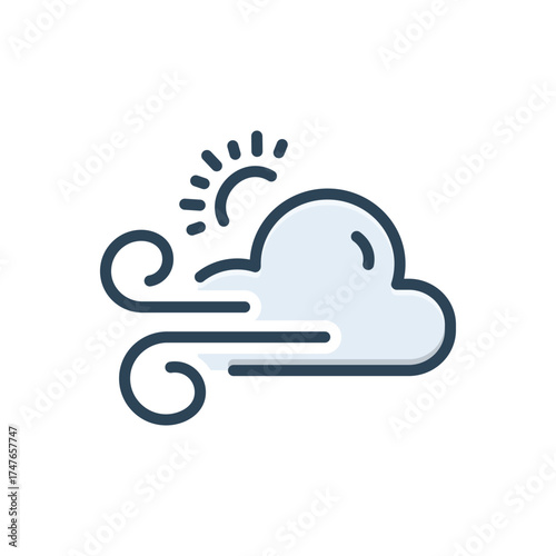 Color illustration icon for weather