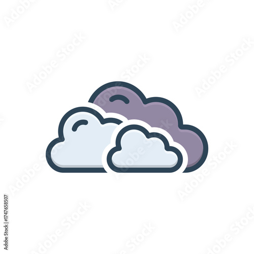 Color illustration icon for cloud