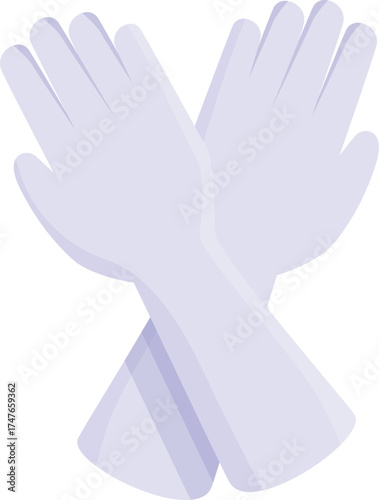 Medical gloves crossing each other, offering hand protection and hygiene