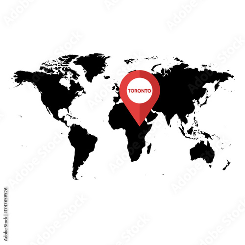 Toronto's Global Presence: A Visual Representation of City's Worldwide Location Identification