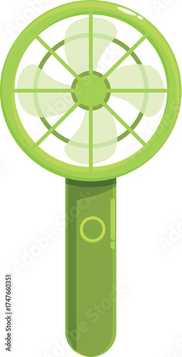 Portable handheld fan offering cooling relief during hot weather