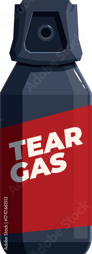Tear gas grenade, a non lethal chemical weapon used by law enforcement for crowd control, dispersing riots, and suppressing demonstrations