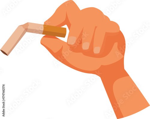 Person breaking cigarette and quitting unhealthy habit to live healthier lifestyle