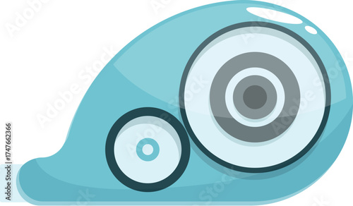 Light blue correction tape dispenser with a drop shaped body, ideal for correcting mistakes on paper