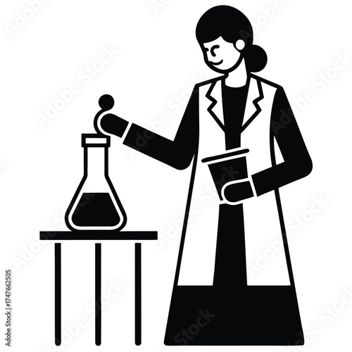 lab assistant doing work on white background