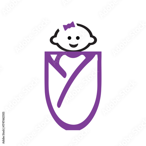 Baby Girl Swaddled Icon