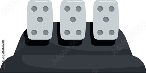 Gaming pedal set featuring clutch, brake, and accelerator pedals, enhancing immersion in racing simulations