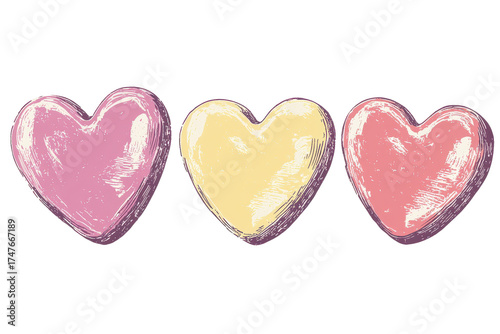 Vintage conversation hearts in pastel colors celebrating love and friendship during Valentine's Day festivities