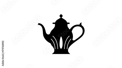 Elegant teapot silhouette for branding, menu design, or cafe decor projects, showcasing classic tea time aesthetics and refined simplicity, ready for your creative vision